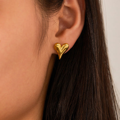 Three-dimensional Heart-shaped Light Luxury High Sense Earrings