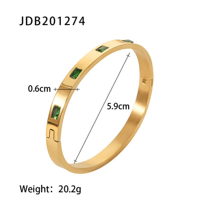 Women's Titanium Steel Fashion Stainless Zircon Inlaid Bracelets