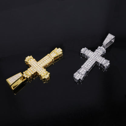 Men's Cross Diamond Alloy Personality Hipster Hip Hop Pendants