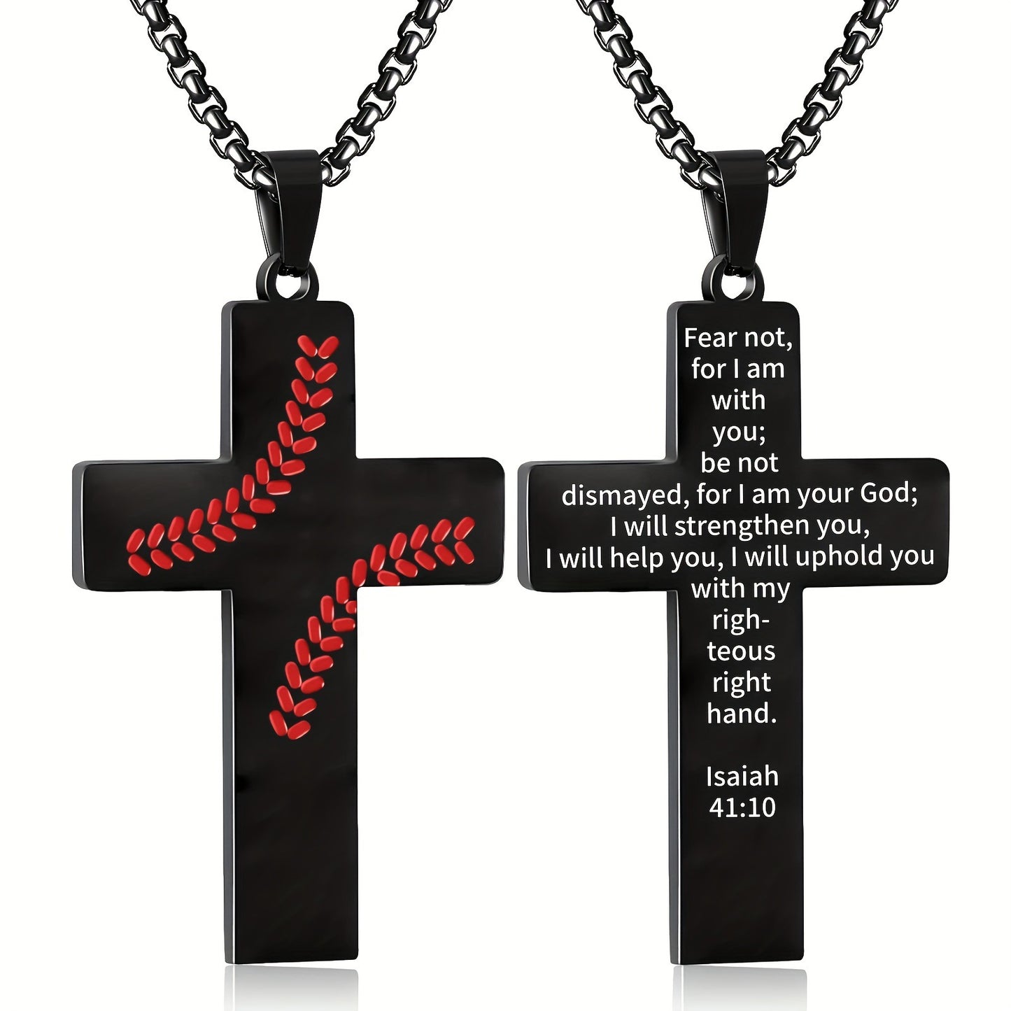 Baseball Boy Cross Stainless Steel Religious Pendants