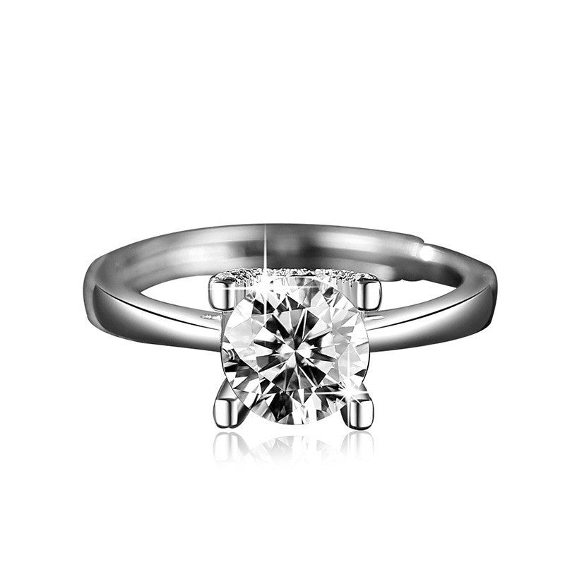 Elegant Imitation Moissanite Open Adjustable Live Broadcast Rings