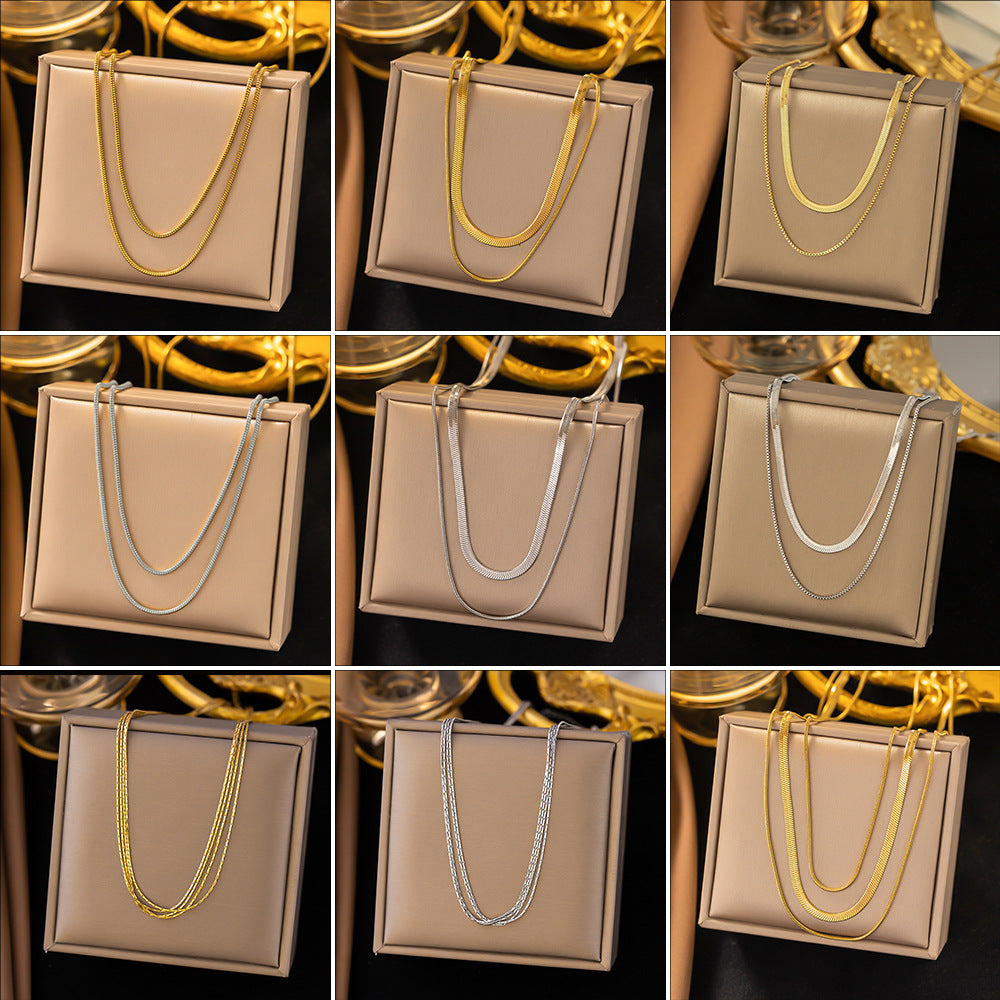 With Niche Advanced Gold-plated Double Layer Necklaces