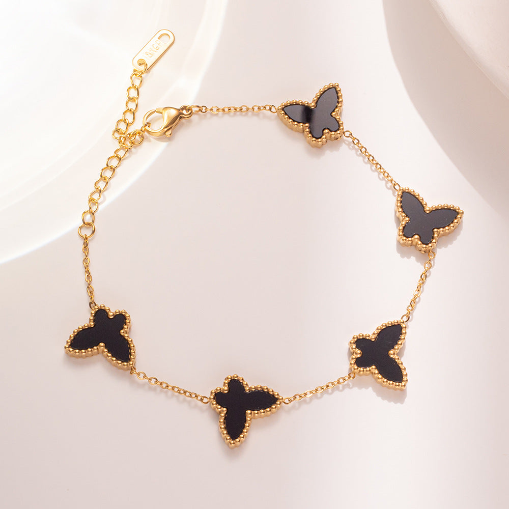 Cool Butterfly Three-piece Simple Ear Suit Bracelets