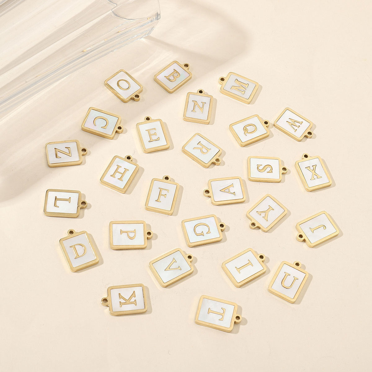 Real Gold Letters Stainless Steel Shell Pendants