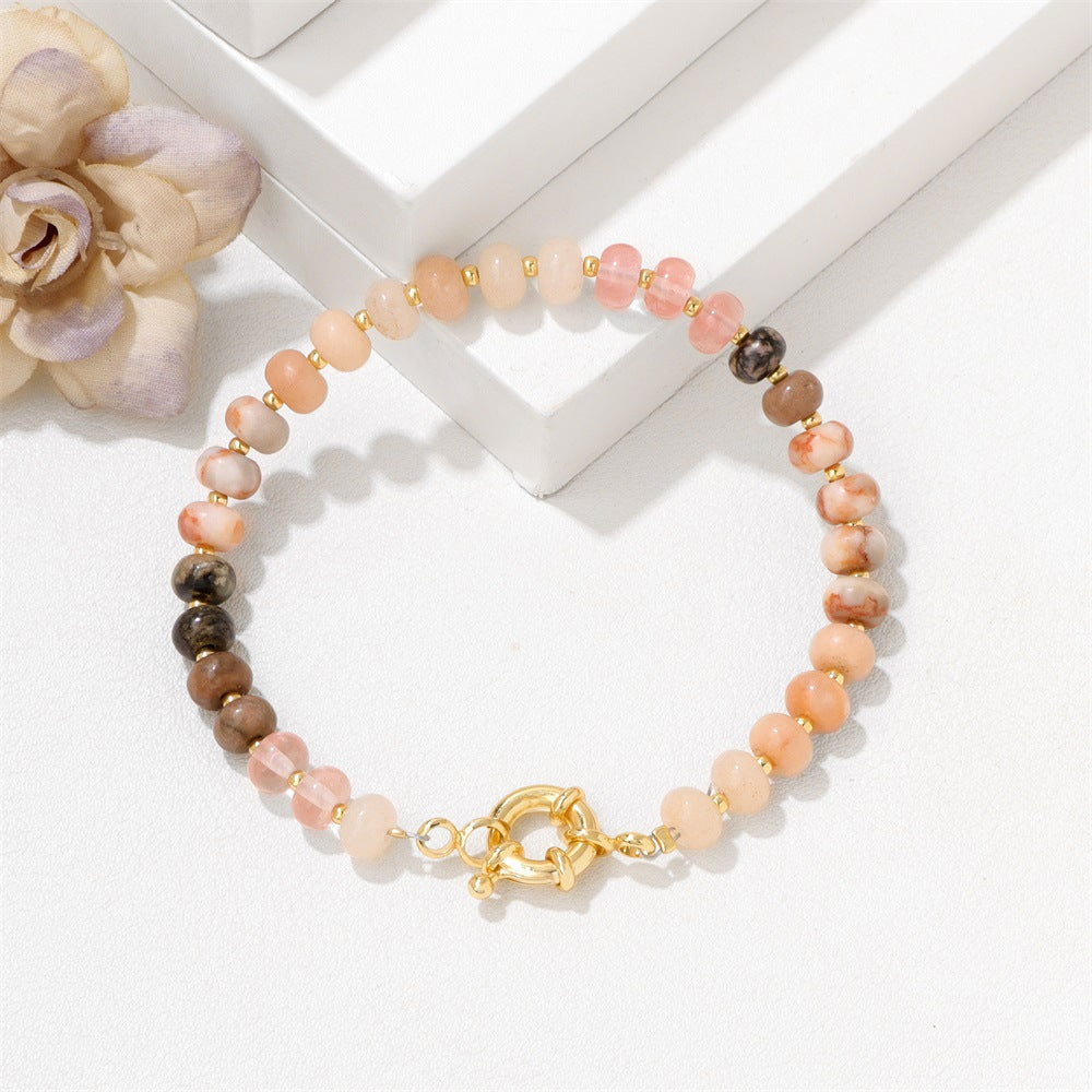 Stone Beads Female Classic Style Preppy Color Bead Bracelets