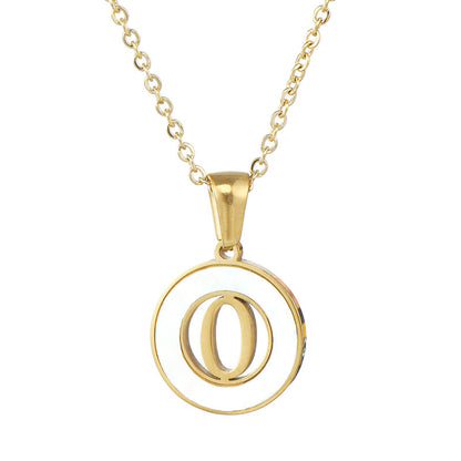 Hollow Titanium Steel Metal English Letter Female Necklaces