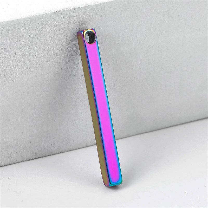 Mirror Stainless Steel Rectangular Cuboid Tag Pendants