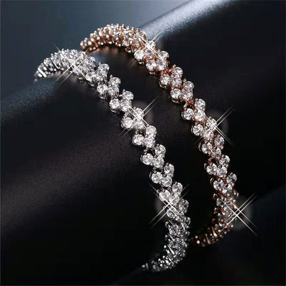 Coffee Glittering Crystal Zircon Full Diamond Bracelets