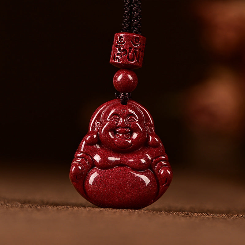 Women's & Men's Raw Ore Purple Sand Maitreya Buddha Original Pendants