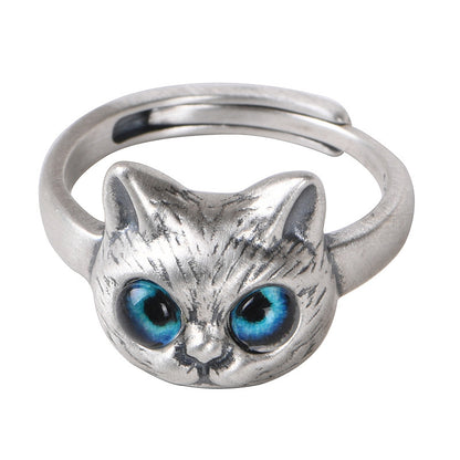 Retro Three-dimensional Cartoon Kitten Female Fashion Rings