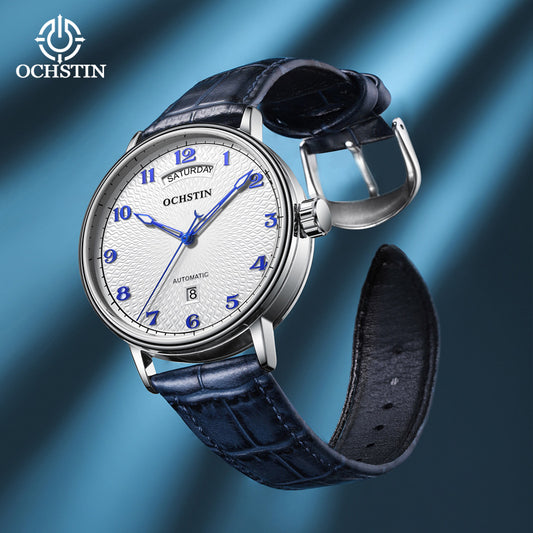 Men's Fashion Trend Watch Leather Waterproof Big Mechanical Watches