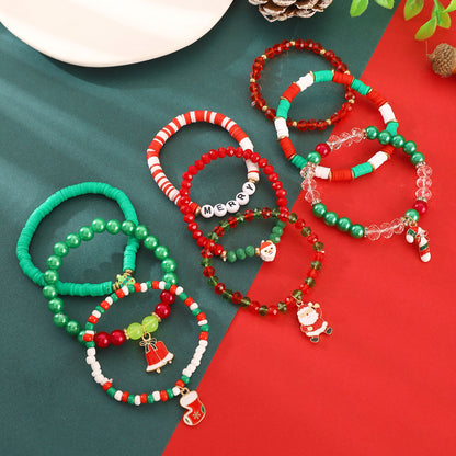 Christmas Suit Beaded Letters Santa Claus Bracelets