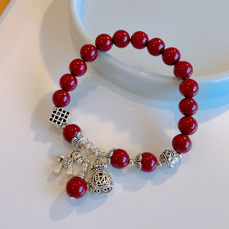 Women's Chinese Style Imitation Cinnabar Gourd Fu Bracelets