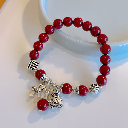 Women's Chinese Style Imitation Cinnabar Gourd Fu Bracelets