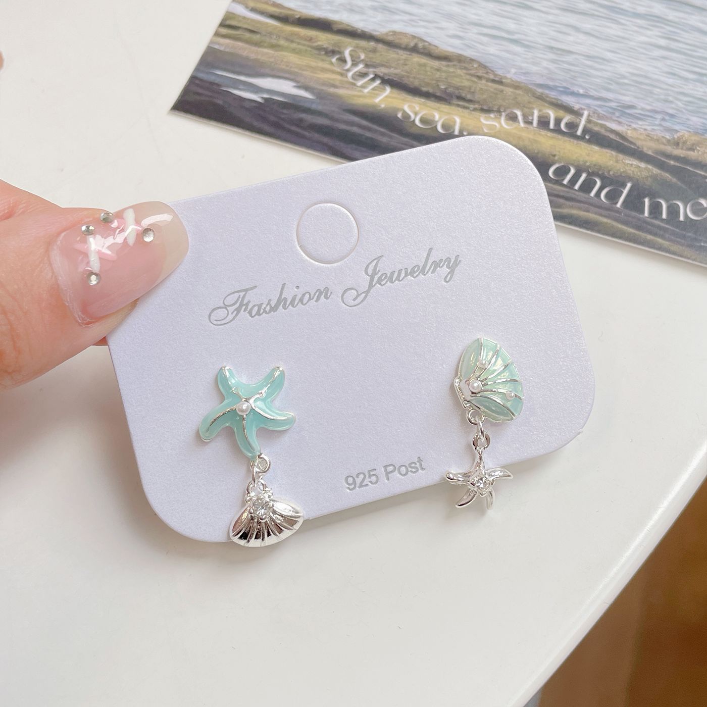 Women's Ocean Cold Shell Sier Needle Simple Earrings