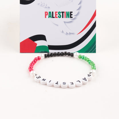 Women's & Men's Woven Rope Letter Colorful Beads Palestinian Bracelets