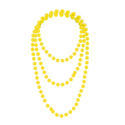 Women's Neon Color Pearl Party Dress Up Accessories String Necklaces