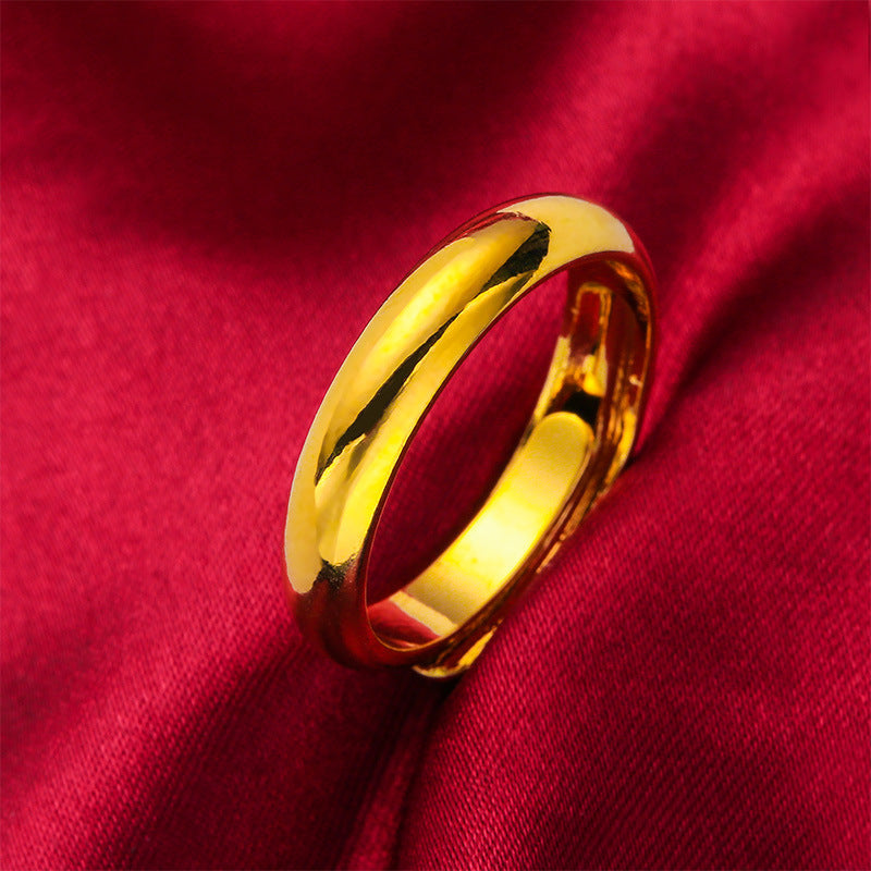 Twill Glossy Couple Vietnam Placer Gold Rings