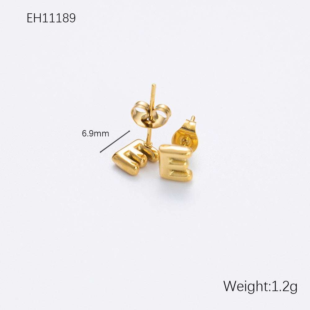 Women's Alphabet Letter Stainless Steel Gold-plated High-grade Affordable Luxury Earrings