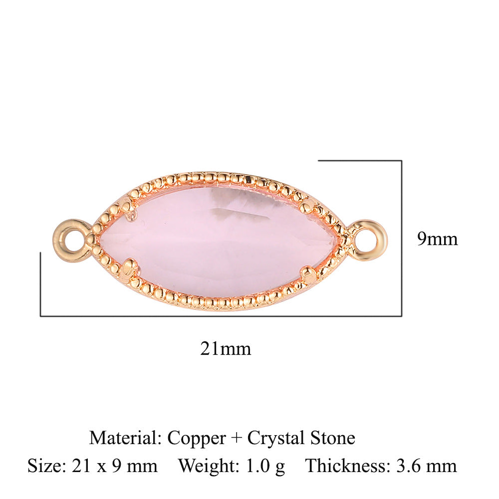 Rectangle Copper Glass Crystal Shuttle Eyes Pendants