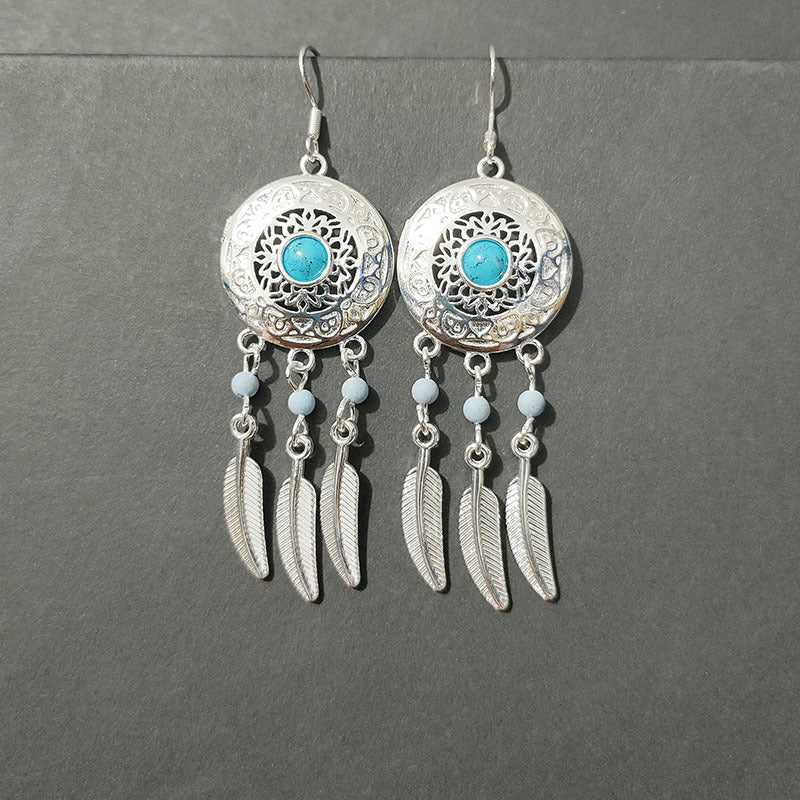 Crystal Imitation Sier Minority Phoenix Ancient Earrings