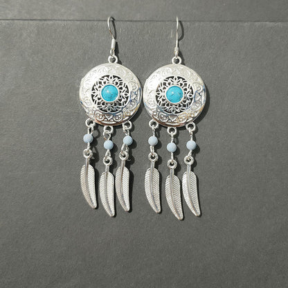 Crystal Imitation Sier Minority Phoenix Ancient Earrings