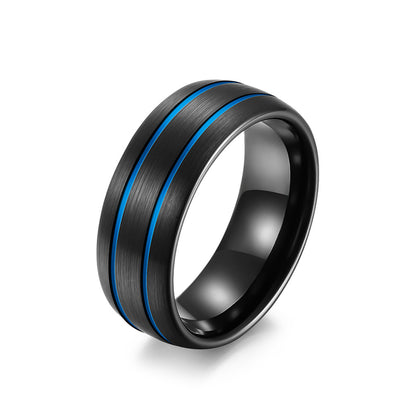 Men's Brushed Matte Plated Two-color Tungsten Steel Rings