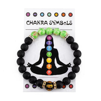 Women's & Men's Natural Stone Crystal Anxiety Relief Mandala Bracelets