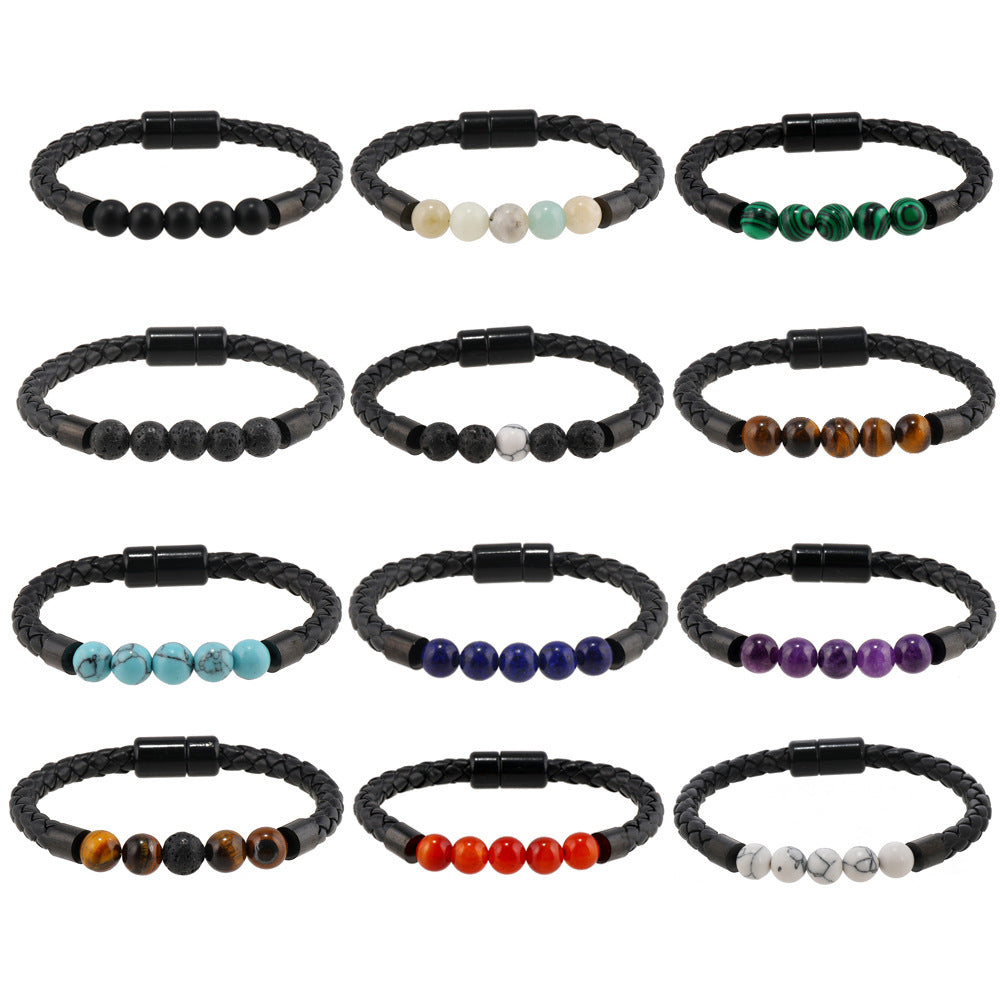 Men's Natural Stone Magnetic Buckle Trendy Simple Bracelets