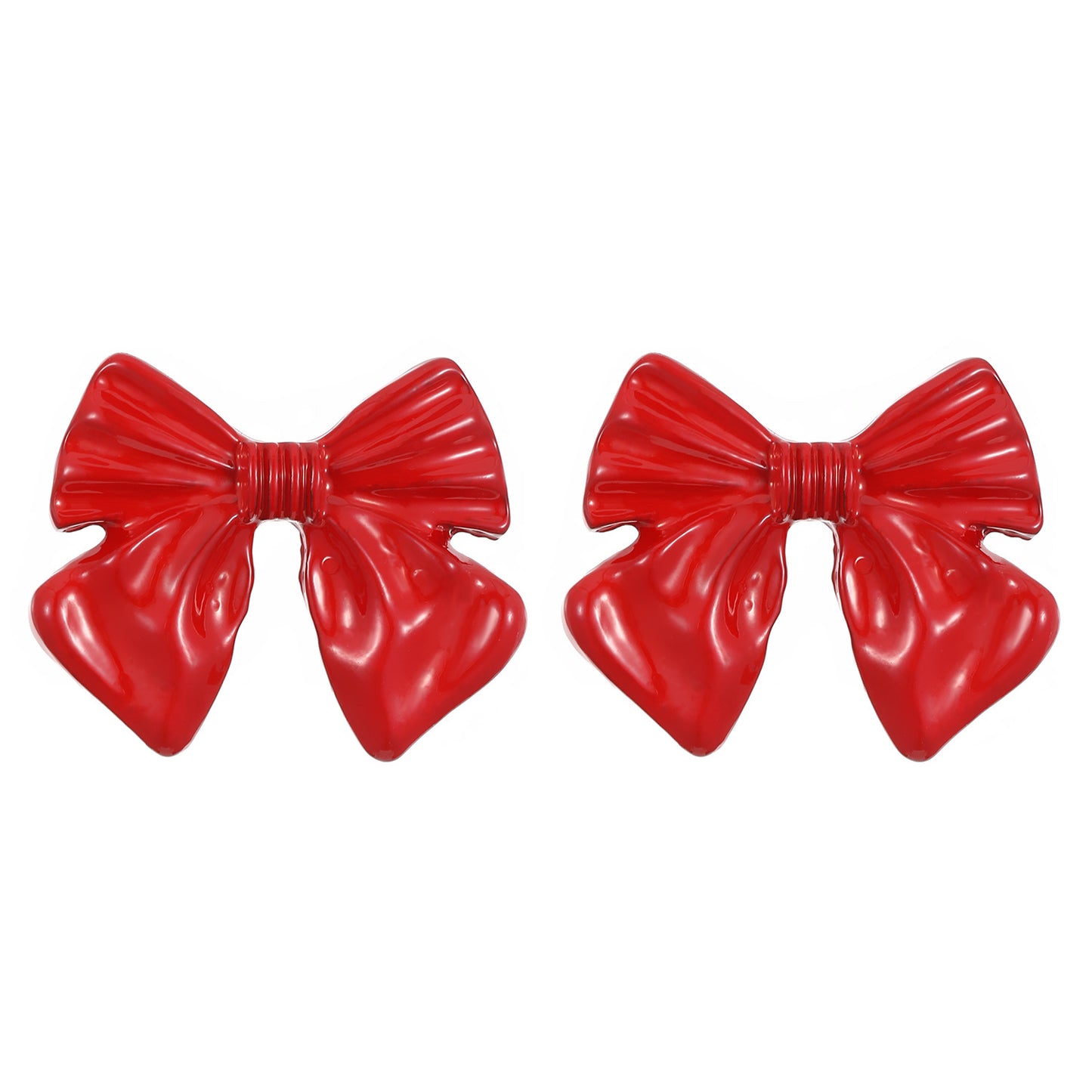 Women's Temperament Style Red Bow High-grade Design Earrings