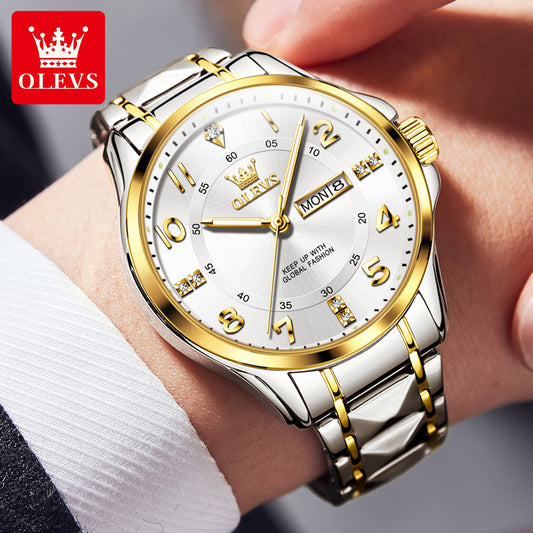 Men's Endorsement Watch Fashion Three-dimensional Dial Double Quartz Watches