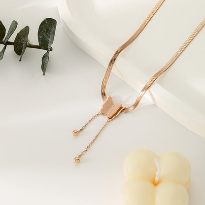 Simple Style Butterfly Stainless Steel Gold Plated Necklaces
