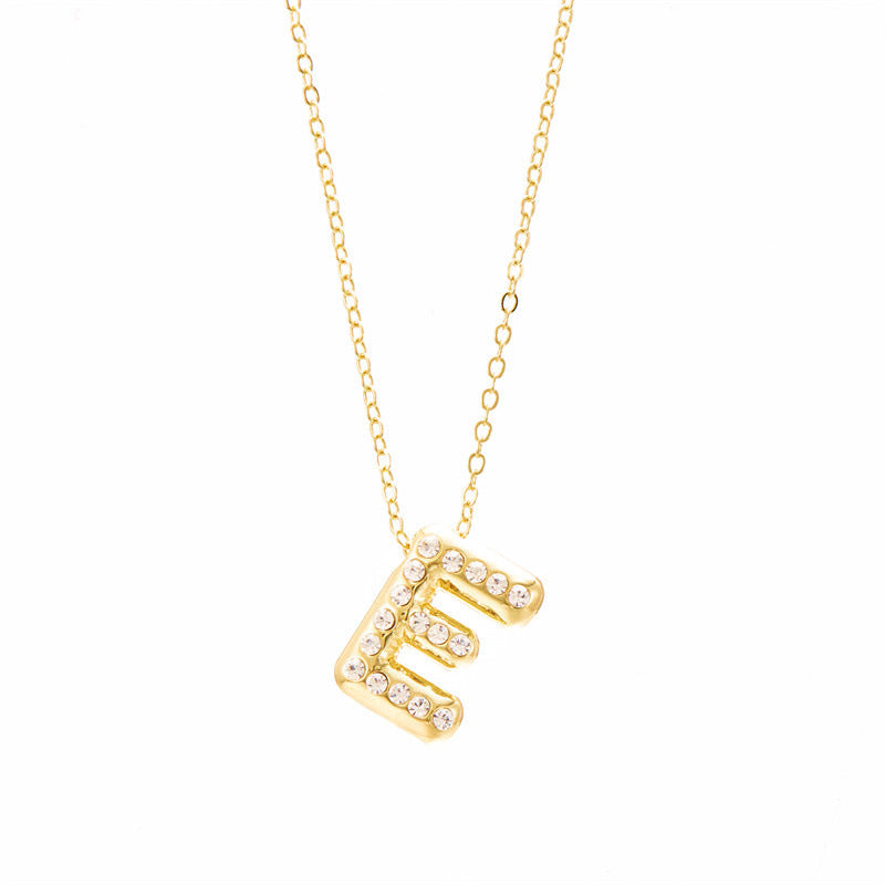 Chubby Letter Clavicle Chain Simplicity Birthday Necklaces