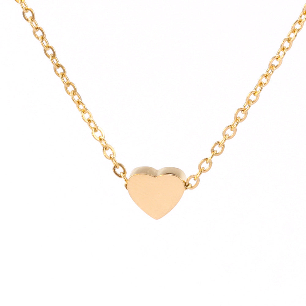 Women's Simple Heart Fashion Solid Cross Ornament Necklaces