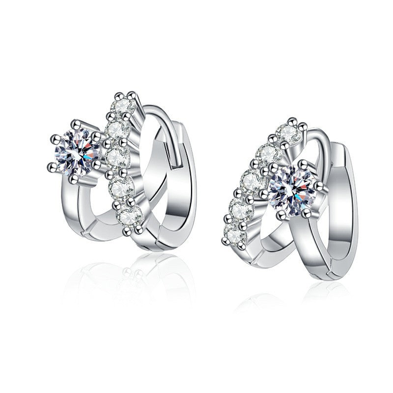 Sterling Sier Moissanite Light Luxury French Earrings