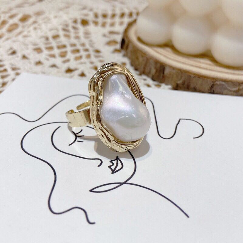 Electroplated Freshwater Pearl Zircon Stitching Butterfly Exquisite Rings