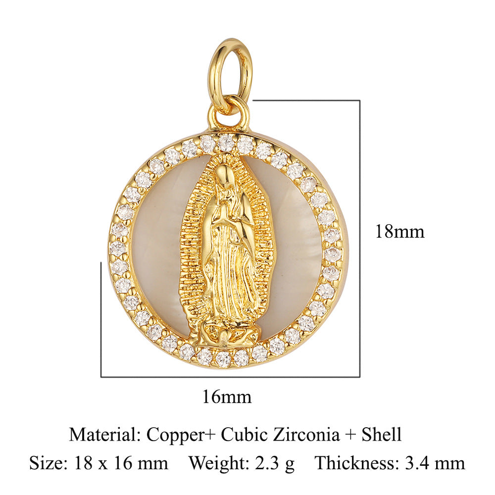 Copper Zircon Flower Angel Ornament Accessories Pendants