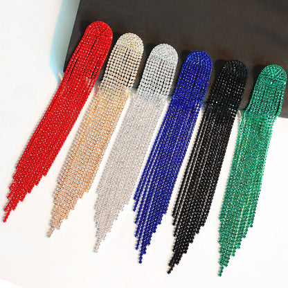 Exaggerated Long Tassel Claw Chain Fashionable Earrings