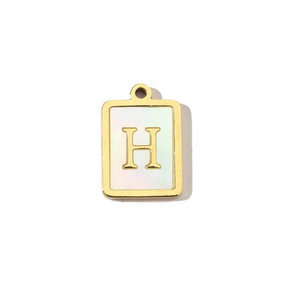 Real Gold Letters Stainless Steel Shell Pendants