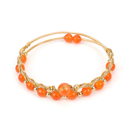 Hand-woven Agate Beads Crystal Stone Round Bracelets