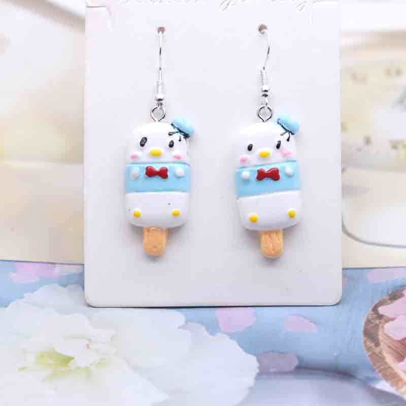 Ice Cream Candy Drink Resin Homemade Earrings