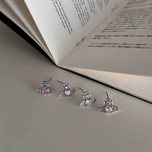 Inlaid Zirconium Mini Ear Pure Sier Earrings