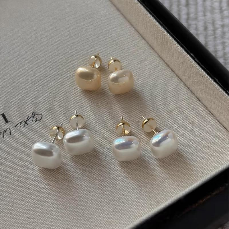 High-grade Square Pearl Female Light Luxury Earrings