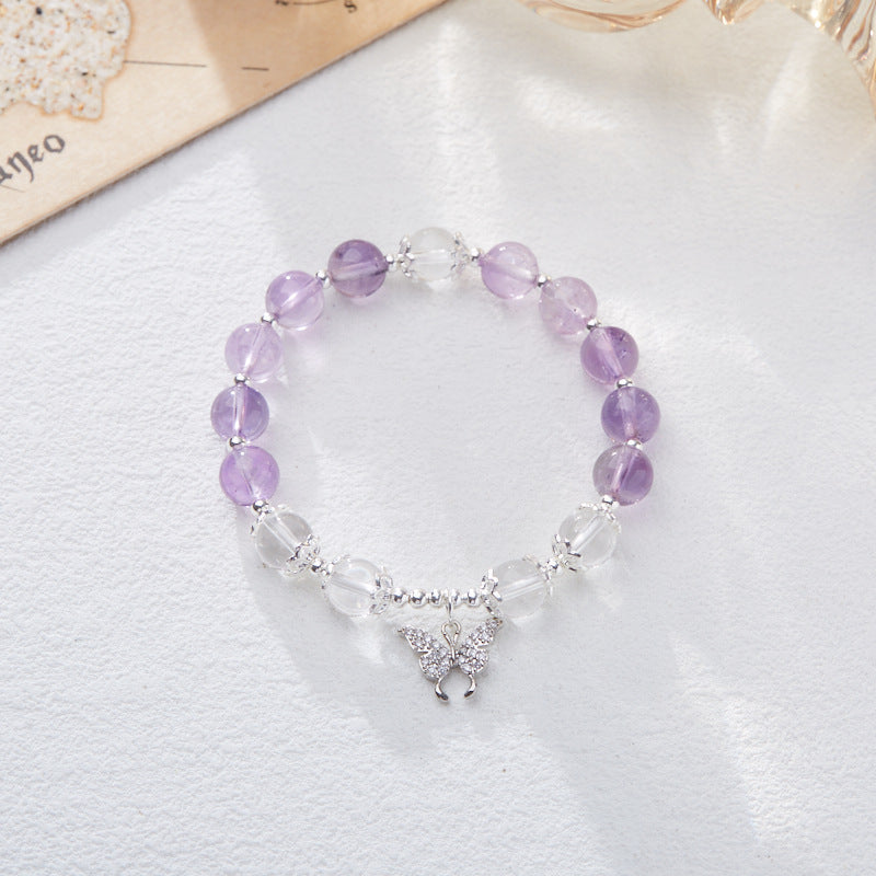 Collection Nine Purple Off Fire Energy Crystal Bracelets