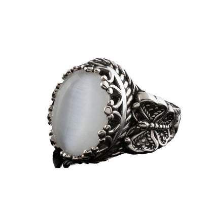 Women's Vintage Inlaid Moonstone Creative Butterfly Shape Rings