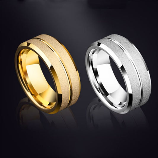 Titanium Steel Frosted Couple Classic Fashion Valentine's Day Rings