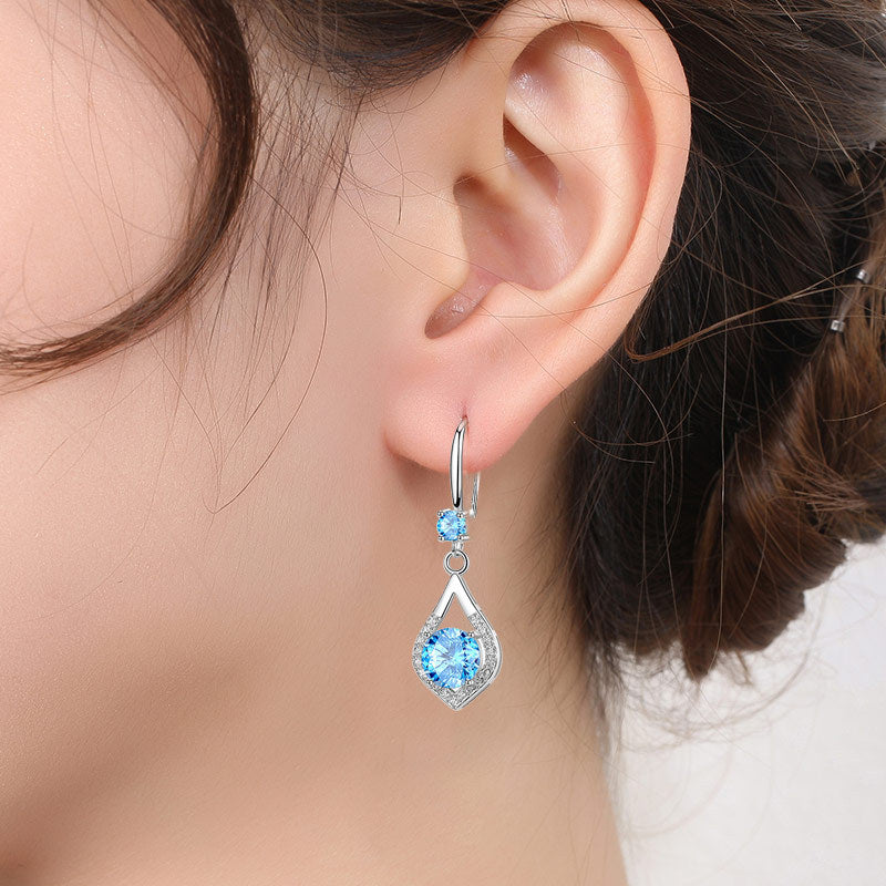 Women's Long Eardrops Korean Style Simple Zircon Earrings