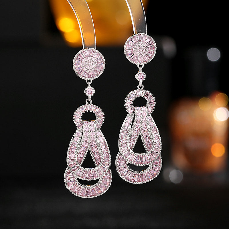 Design Sense Bends Hitches Light Luxury Long Wedding Earrings