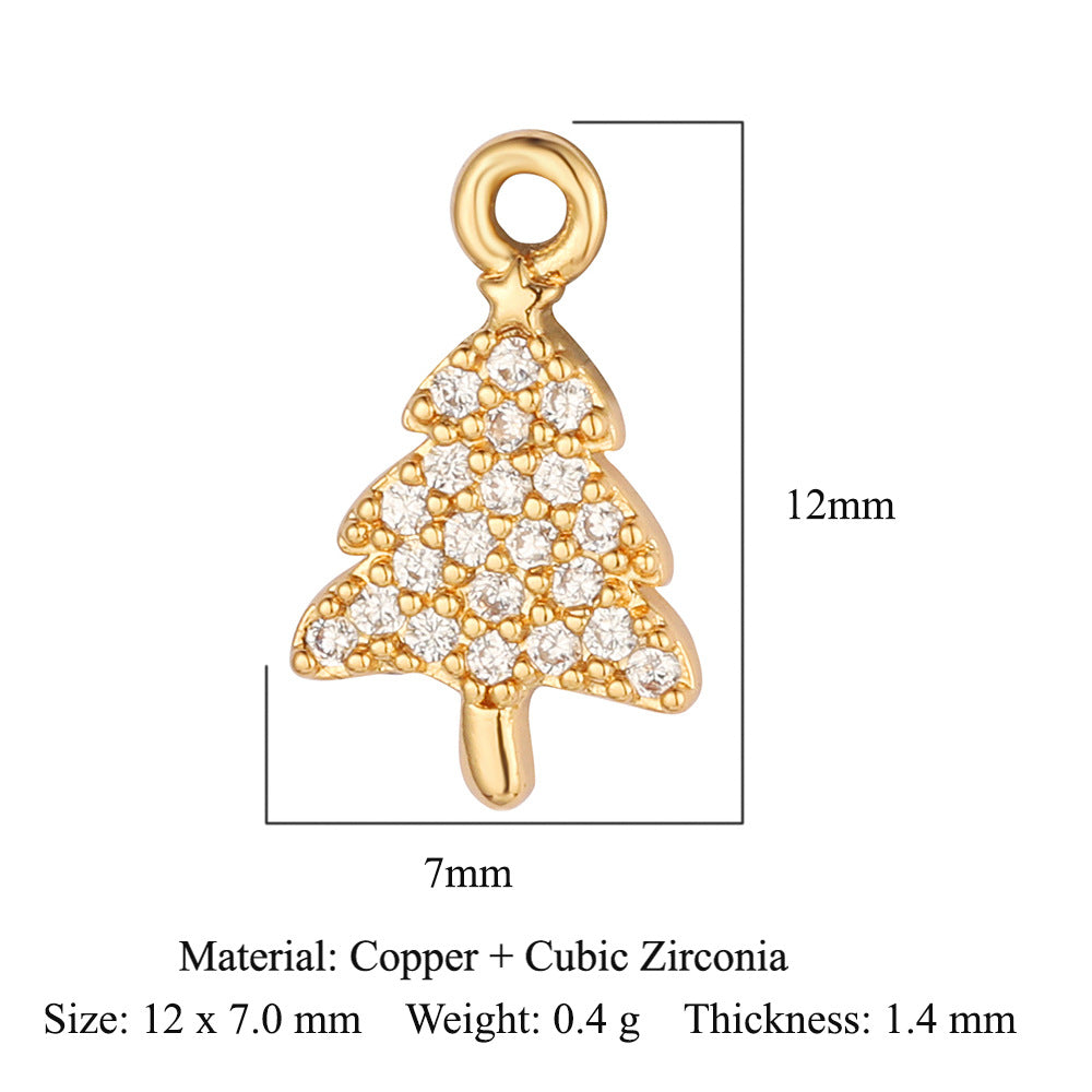 Copper Zircon Flower Angel Ornament Accessories Pendants