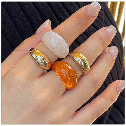 Hand Jewelry Exaggerated Glossy Color Resin Rings